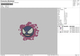 Gastly Embroidery File 6 sizes