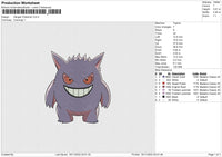 gengar pokemon Embroidery