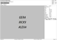 Gera Text Embroidery File 6 sizes