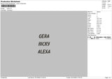 Gera Text Embroidery File 6 sizes