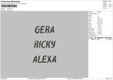 Gera Text Embroidery File 6 sizes