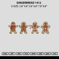 Gingerbread 1412 Embroidery File 6 sizes