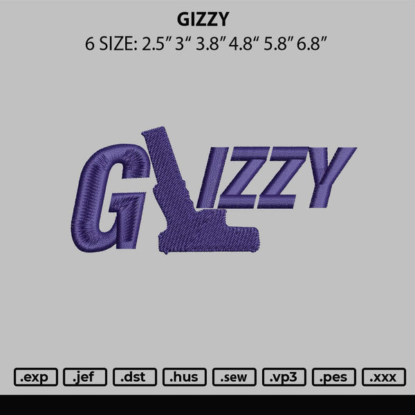 Gizzy Embroidery File 6 sizes