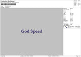 God Speed Embroidery File 6 sizes