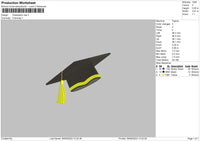 Graduation Cap Embroidery File 6 sizes