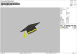 Graduation Cap Embroidery File 6 sizes