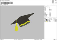 Graduation Cap Embroidery File 6 sizes