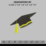 Graduation Cap Embroidery File 6 sizes