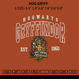 Hog Gryff Embroidery File 6 sizes