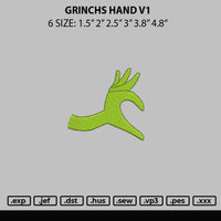 Grinchs Hand V1 Embroidery File 6 sizes