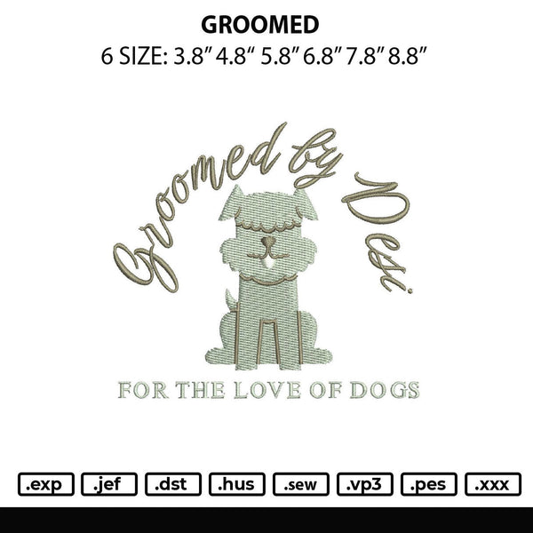 Groomed Embroidery File 6 sizes