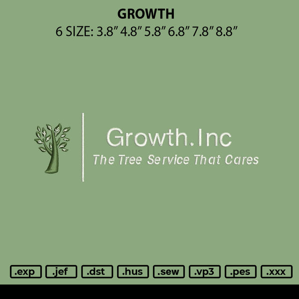 Growth0102 Embroidery File 6 sizes