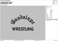 Wrestlingtext Embroidery File 6 sizes