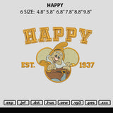 Happy Emboidery File 6 sizes