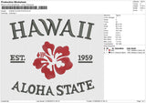 HAWAII ALOHA STATE Embroidery