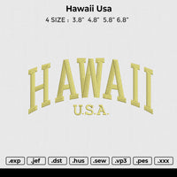 Hawaii Usa Embroidery