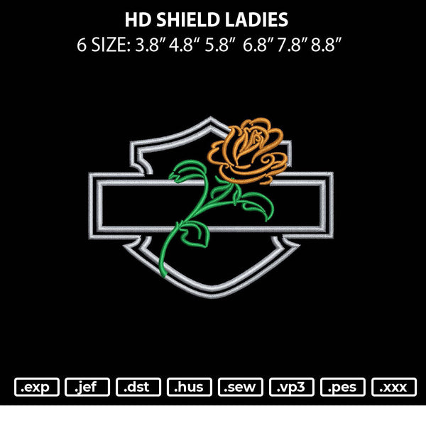 Hd Shield Ladies Embroidery File 6 sizes