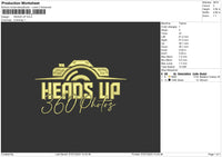 Heads Up Embroidery File 6 sizes