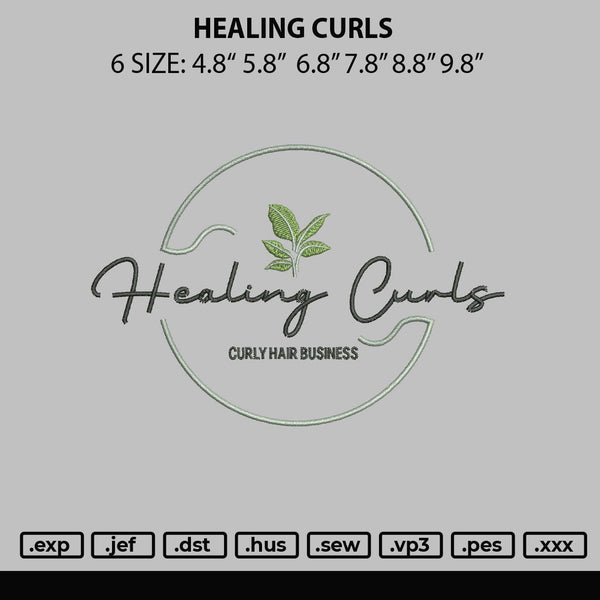 Healing Curls Embroidery File 6 sizes