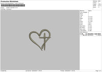 Heart Cross Embroidery File 6 sizes