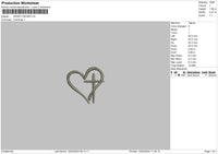 Heart Cross Embroidery File 6 sizes