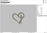 Heart Cross Embroidery File 6 sizes