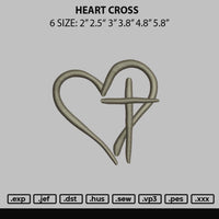 Heart Cross Embroidery File 6 sizes