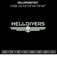 Helldiverstext Embroidery File 6 sizes