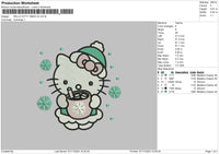 Kitty Xmas V2 Embroider File 6 sizes