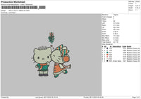 Kitty Xmas V4 Embroidery File 6 sizes
