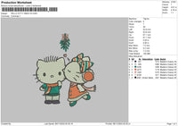 Kitty Xmas V4 Embroidery File 6 sizes
