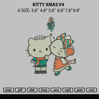 Kitty Xmas V4 Embroidery File 6 sizes
