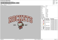 Kitty Rockets Embroidery File 6 sizes