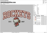 Kitty Rockets Embroidery File 6 sizes