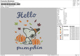 Pumpkin Snoopy 2209 Embroidery File 6 sizes