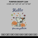 Pumpkin Snoopy 2209 Embroidery File 6 sizes