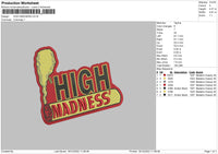 High Madness Embroidery File 6 sizes