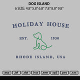Dog Island Embroidery File 6 sizes