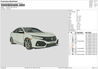 Honda Car V2 Embroidery File 6 sizes