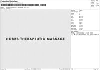 HOOBS THERAPEUTIC MASSAGE TEXT Embroidery