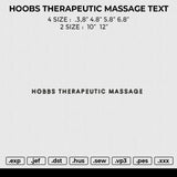 HOOBS THERAPEUTIC MASSAGE TEXT Embroidery