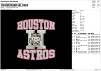 Astros Kitty Embroidery File 6 sizes