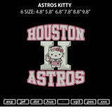 Astros Kitty Embroidery File 6 sizes