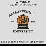 Hallotown V3 Embroidery File 6 sizes