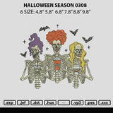 Halloween Season 0308 Embroidery File 6 sizes