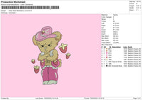 Strawberry Bear Embroidery File 6 sizes