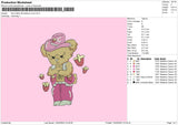 Strawberry Bear Embroidery File 6 sizes