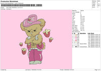 Strawberry Bear Embroidery File 6 sizes