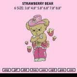 Strawberry Bear Embroidery File 6 sizes