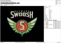 Swoosh S Embroidery File 6 sizes